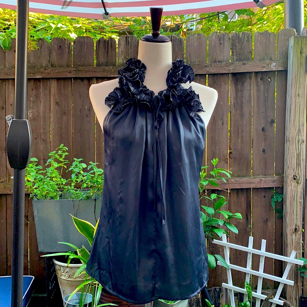 Violet & Claire Grey Ruffle Blouse (S)